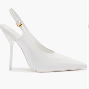 Larroudé X Altuzarra Pump In White Patent Leather